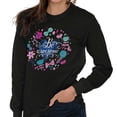 thumbnail image 3 of Be Awesome Pretty Flowers Inspiring Women's Long Sleeve T Shirt Brisco Brands S, 3 of 5
