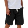 thumbnail image 4 of SOOMLON Chino Shorts Men Big and Tall Elastic Waist Drawstring Bermuda Shorts Spilt Draped Shorts Weekend Clothes, 4 of 8