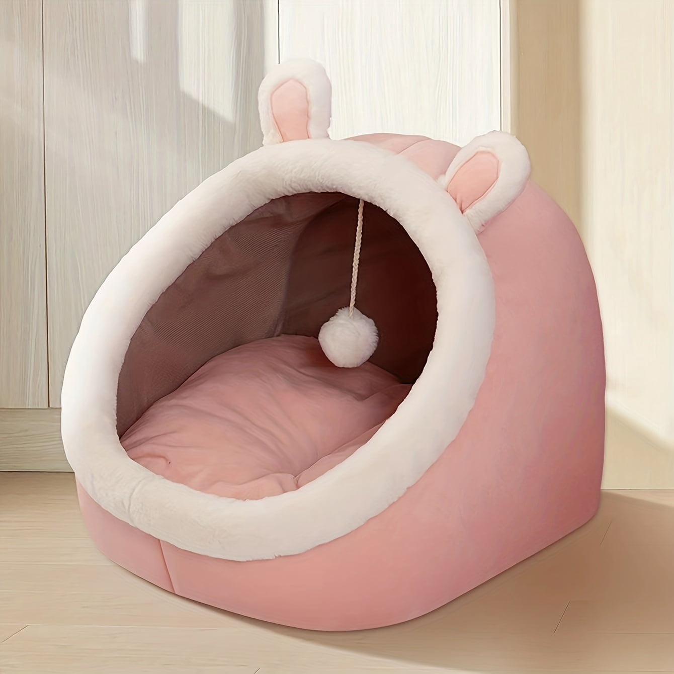 DABEI Cozy Cat Cave Bed: Soft & Warm Kitten House Tent With Washable Cushion
