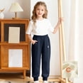 thumbnail image 2 of SGMVNU Sweatpants for Girl Eembroidered Long Trousers Casual Elastic High Waist Joggers Pants Youth Athletic Sweat Pants with Pockets(Size 5-6 Years, Black), 2 of 5