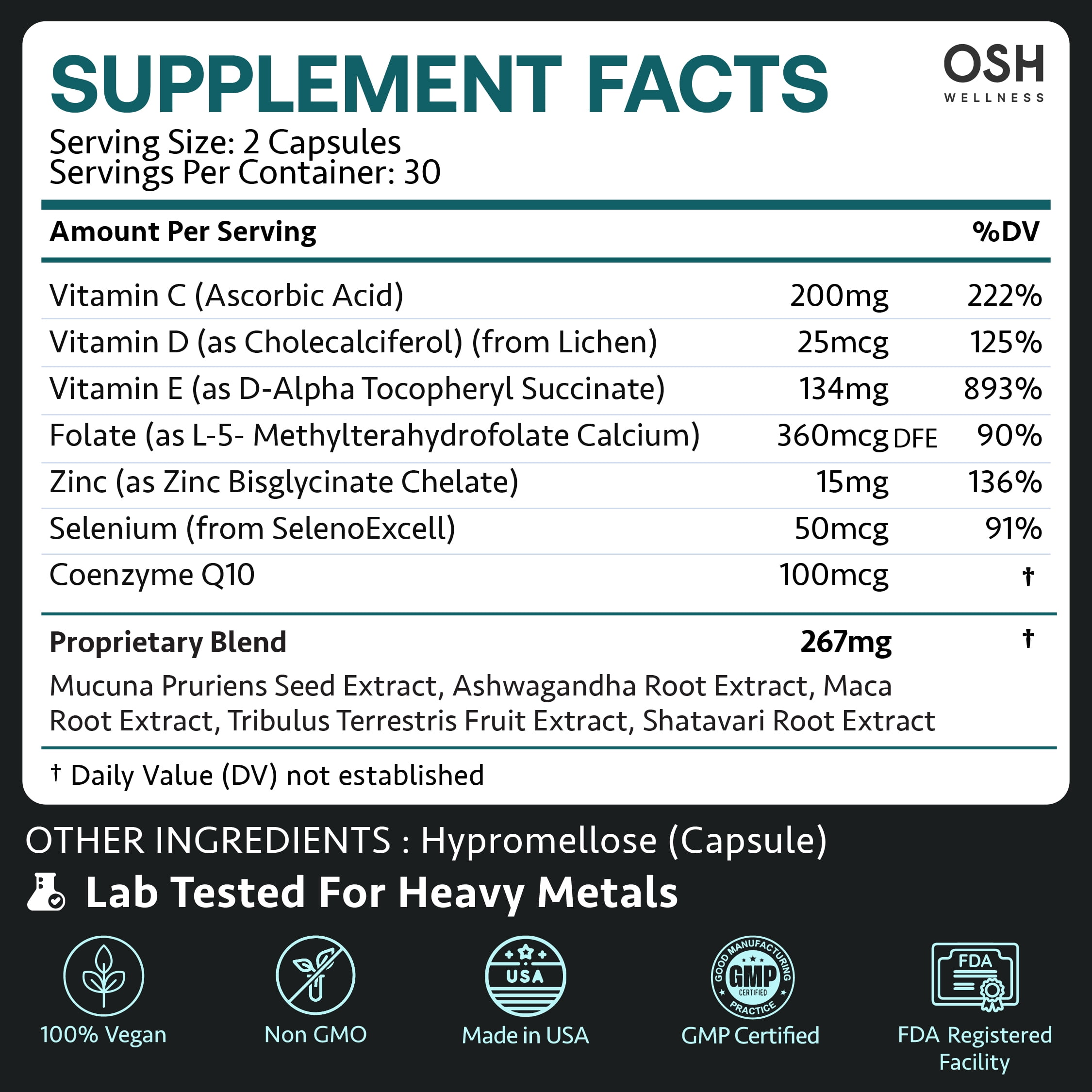 Ayurvedic Sperm Health Formula  Male Fertility Support for Count, Quality & Volume  with Maca, Ashwagandha, Zinc, Folate, and Prenatal Vitamins  60 Vegan Capsules  Made in USA