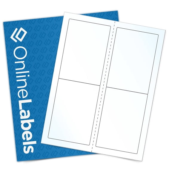 OnlineLabels 3.5" x 5" Rectangle Labels - Clear Gloss Inkjet - 10 Sheets, 40 Labels