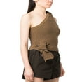 thumbnail image 3 of Women One Shoulder Backless Crop Top Sleeveless Strappy Open Back Cami Tank Tops, 3 of 6