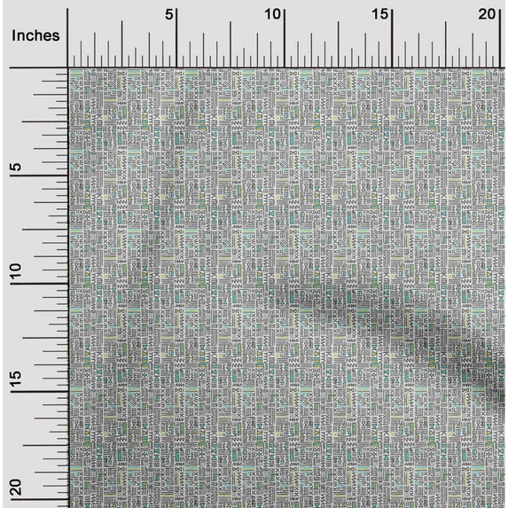 oneOone Cotton Poplin Fabric Shapes Geometric Print Fabric BTY 56 Inch Wide