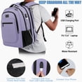 thumbnail image 4 of Mochila de viaje MATEIN para portátil ampliable de 15,6 pulgadas con USB, color morado, 4 of 9