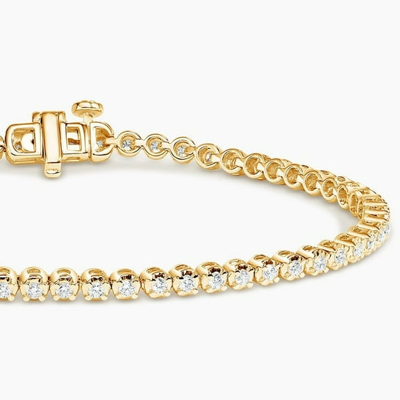 3 ct Lab Grown Diamond 14k Yellow Gold Plated Tennis Bracelet Fine Jewelry for Unisex Gifts | Diamond Round Cut Beautiful Bracelet | 14k Gold over 4 Prong Tennis Bracelet Gifts for Unisex