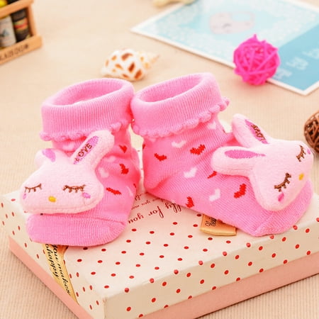 

LYCAQL Baby Shoes Baby Stereoscopic 3D -Slip Cartoon Boys Floor Girls Socks Baby Shoes Baby Boy Shoes 6-12 Months (Hot Pink M )