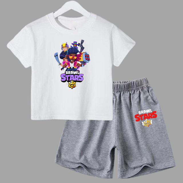 Ensemble 2 Pcs d'Été Anime Combat Jeu de Rôle T-Shirt à Manches Courtes + Shorts Vêtements Décontractés Enfants Col Rond Garçons Filles Tout-Petits