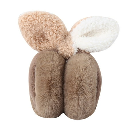 

EUMODR Winter Hiking Gear Women Ear Bowknot Folding Earmuffs Winter Ear Protection Plush Ear Bag Cartoon Ear Warming