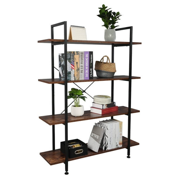 Industrial Bookcase And Book Shelves, Industrial Wood Shelving Units