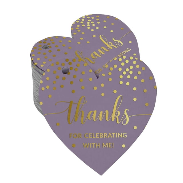 Inkdotpot Gold Foil Paper Hang Tags Thanks For Celebrating With Me Birthday Favor Tags 100 Pieces