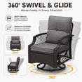 thumbnail image 3 of 3 Piece Patio Swivel Rocker Set, PE Rattan Bistro Set w/ 2 360° Swivel Rocking Chairs and Side Table, Outdoor Conversation Set with Cushions for Patio, Pool, Balcony, Pub, Cafe - Gray, 3 of 9