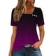 thumbnail image 1 of mfyjkho Tops De Moda Para Mujer, Camisa Informal De Manga Corta Con Cuello En V Y Botones Estampados Para Mujer. Tops Para Mujer M, 1 of 4