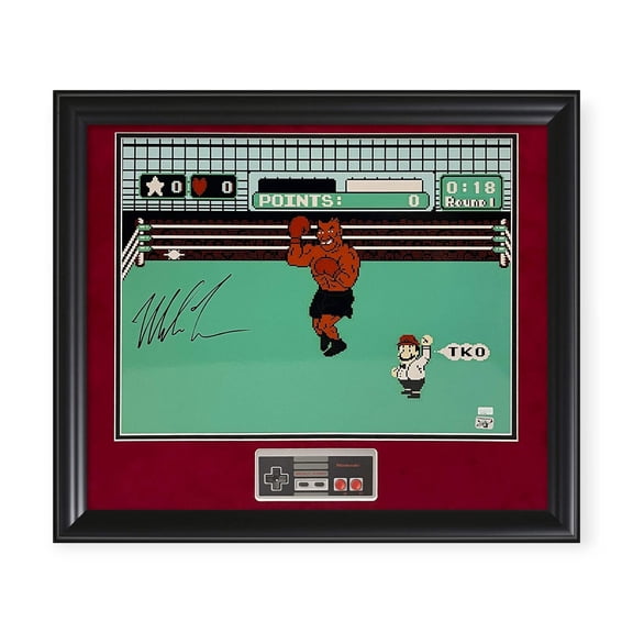 Mike Tyson Autographed 16x20 "Punch Out" Photo Framed to 23x27 Fiterman