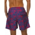 thumbnail image 2 of Gomelly Men Boardshorts High Waist Beach Pants Quick Dry Swimsuit Mens Breathable Seaside Bathing Suit Pocket Swim Shorts Purple Parrot L, 2 of 8
