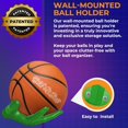 thumbnail image 2 of Hold My Ball Basketball Holders – Green Large Hand Wall Mount Displays for Ball Storage & Memorabilia - Ball Storage Rack for Basketball, Soccer or Volleyballs, 2 of 7