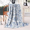 thumbnail image 2 of Pioneer Flower Floral Print Pattern Blanket,Comfortable Soft Lamb Wool Throw Blanket,All Season,Warm Lightweight Blankets for Sofa Bed Couch Living Room Chair,40"x50", 2 of 4