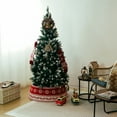 thumbnail image 3 of BIGTREE Christmas Tree Collar Dress up Skirt Elk Snow Print Woven Knitting Cover Holiday Decorations, 3 of 11