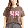 thumbnail image 2 of Trendy Floral Mama Shirt for Women Pink Bow Graphic Tee Espresso Shirt Adult X-Large, 2 of 4