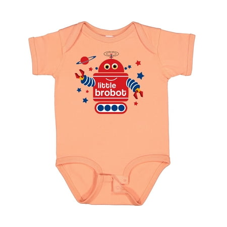 

Inktastic Robot Little Brother Gift Baby Boy Bodysuit