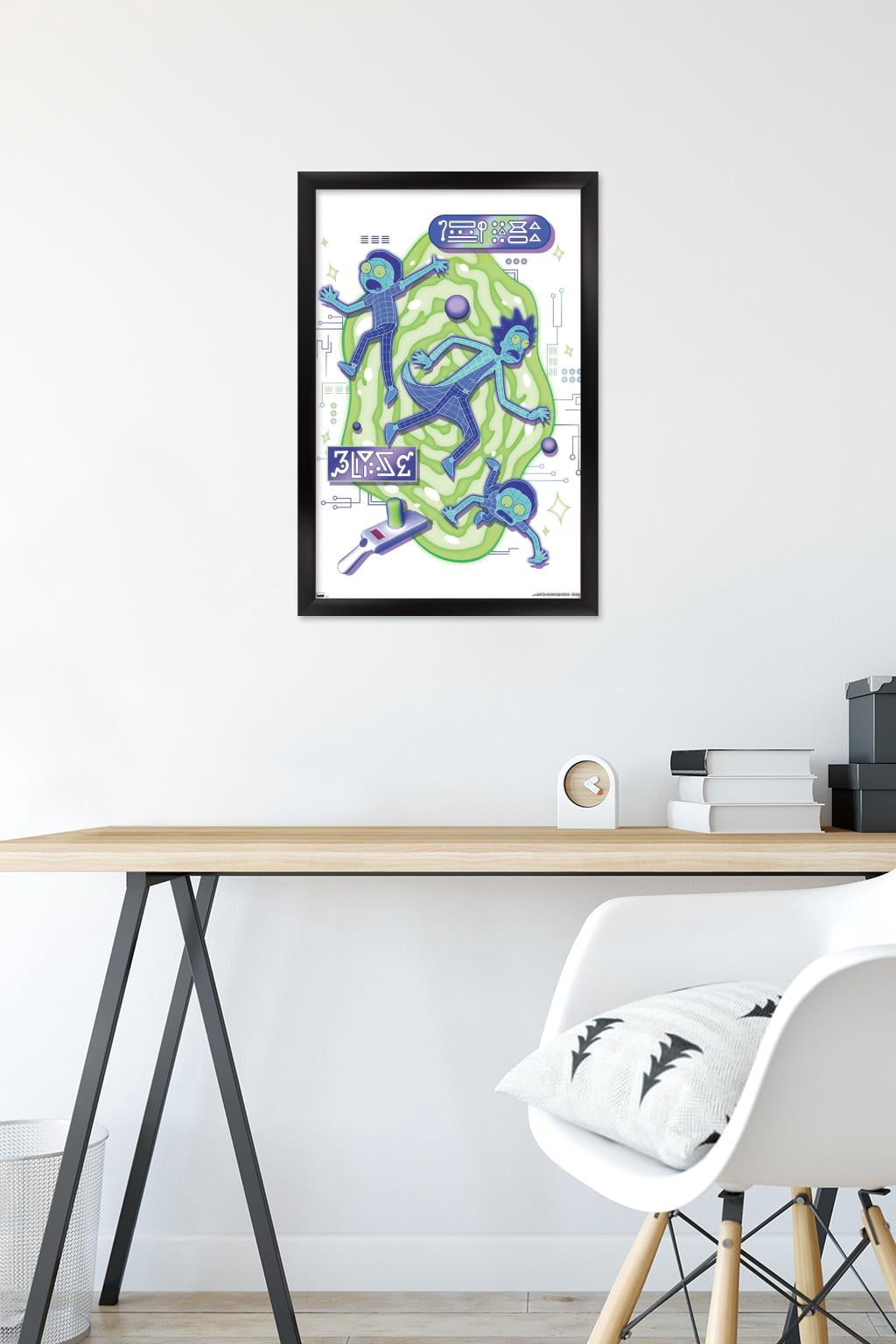 Rick and Morty - Portal Vaporick Wall Poster, 14.725" x 22.375" Framed