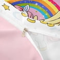 thumbnail image 4 of meiyoeat Cartoon Unicorn Pattern Twin Duvet Cover For Girls,Cute Sequin Print Rainbow Stars Twin Bedding For Kids,Pink Reversible,2-Piece(No Comforter), 4 of 6