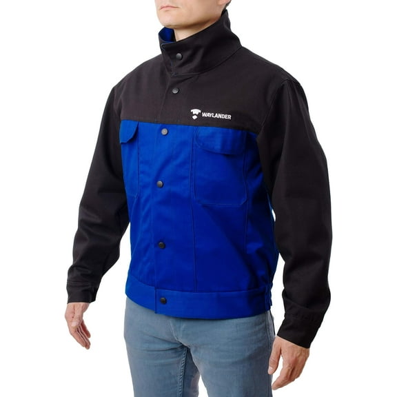 Waylander SKIRNIR Flame Resistant FR Cotton Welding Jacket with Snap Button Front and Wrist Closures
