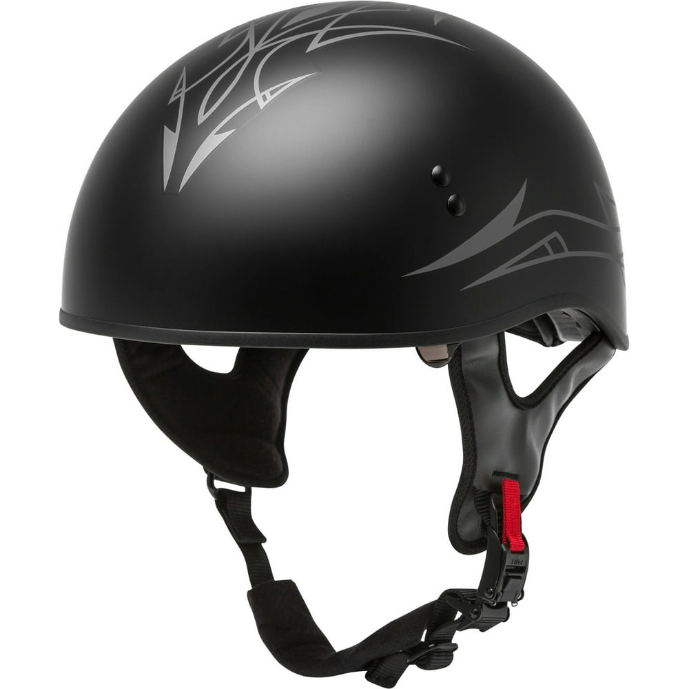 GMAX HH-65 Half Helmet - Torque Naked Matte Black/Silver 
