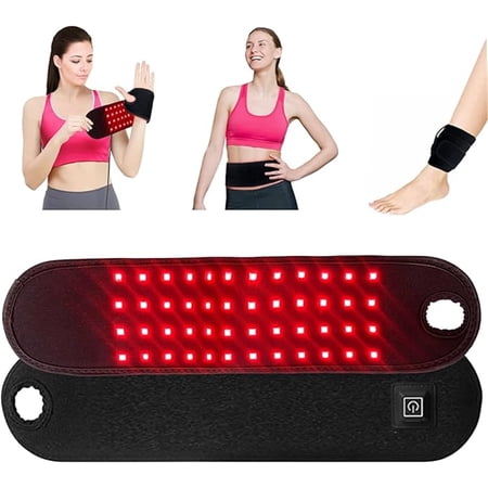 Red Light Therapy Belt - Infrared Light Therapy Vibration Rechargeable 660nm&850nm Red Light Therapy Device for Body Massage for Body Back Knee Shoulder Waist Muscle Pain Relieve Inflammation