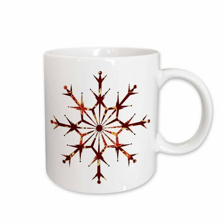 

Cocoa Red and Orange Patterned Barbed Snowflake 15oz Two-Tone Red Mug mug-167608-10