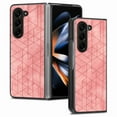 thumbnail image 1 of Feishell Geometrically Embossed Leather Phone Case for Samsung Galaxy Z Fold5 2023,Shockproof Slim Fit Durable Hard PC Lightweight Folding Anti-Scratch Protective Phone Case,Pink, 1 of 7