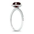 thumbnail image 2 of Decadence Solid 14K White Gold 7mm Natural Red Garnet January Birthstone Halo Engagement Ring For Women, Size 7, 2 of 5