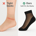 thumbnail image 6 of Women’s 6-Pack Sheer Ankle Socks with Cotton Sole, Non-Slip Grips, Reinforced Toe-  Black, 6 of 11