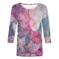 thumbnail image 5 of Dyegold 3/4 Sleeve Tops For Women Summer Round Neck Dressy Casual Vintage Floral Print Shirts Plus Size Trendy Blouses Tunic, 5 of 5