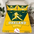 thumbnail image 2 of jejeloiu Boys Baseball Game Bed Sheets,Oakland City King Sheets,Ball Sport Lover Sheet Set For Teens Boy,Microfiber Bedroom Decor,4pcs, 2 of 7