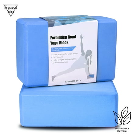 Jade Yoga Mat Pink Forbidden Road Yoga Block 2 Pack EVA Yoga Exercise Blocks Bricks Set Natural Eco Friendly Sturdy Support Muscle Stretch Deepen Poses for Fitness Gym (Blue) ()