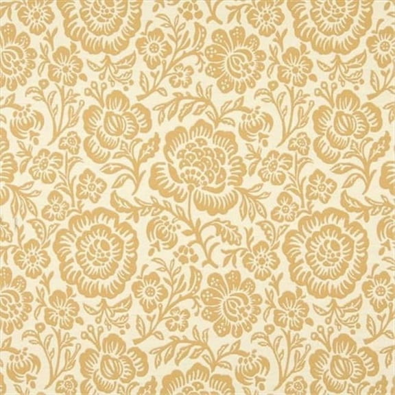 Designer Fabrics F406 54 in. Wide Gold And Beige Floral Matelasse Reversible Upholstery Fabric