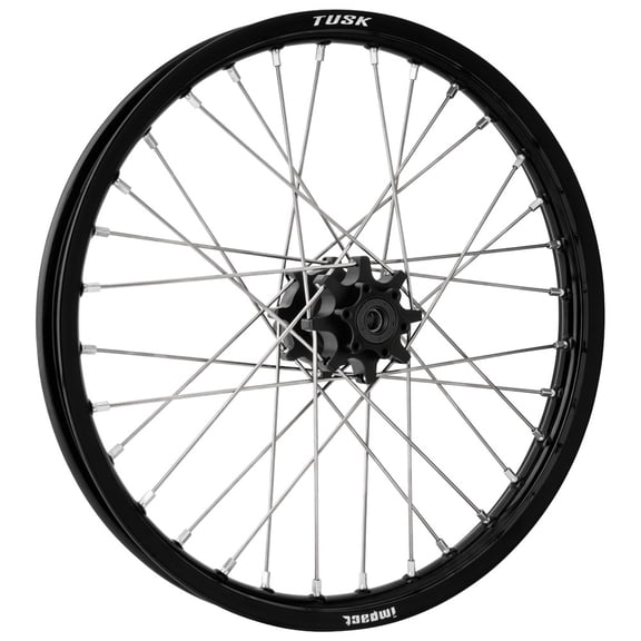 Tusk Impact Complete Wheel - Rear 19 X 1.60 Black Rim/Silver Spoke/Black Hub