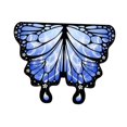 thumbnail image 2 of Disfraz de alas de mariposa para niños, chal novedoso para regalos de fiesta, cumpleaños, espectáculos. Azul marino, 2 of 9