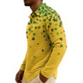 thumbnail image 5 of Men's St. Patrick's Day Shamrock Henley Long Sleeve Pullover Casual Top Shirt, 5 of 6