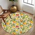 thumbnail image 2 of Round Rugs 7 Ft, Yellow Lemons Non Slip Area Rugs for Kitchen Bedroom Entryway, Summer Botanical Watercolor Orange Washable Carpet Runner Rug Floor Mats for Bedroom Home Decor, 2 of 8