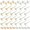 thumbnail image 1 of 120 Pcs 2 Couleurs Boucle d'Oreille Ronde en Acier Inoxydable avec Boucle et Écrous d'Oreille, 1 of 8