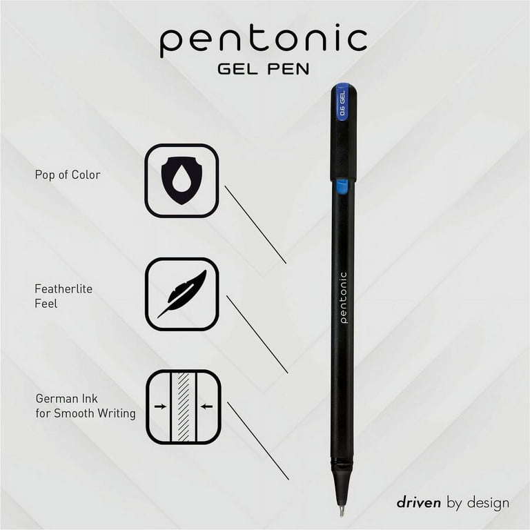 PENTONIC Gel Pen Assorted (12 Colors), 12/Plastic Container