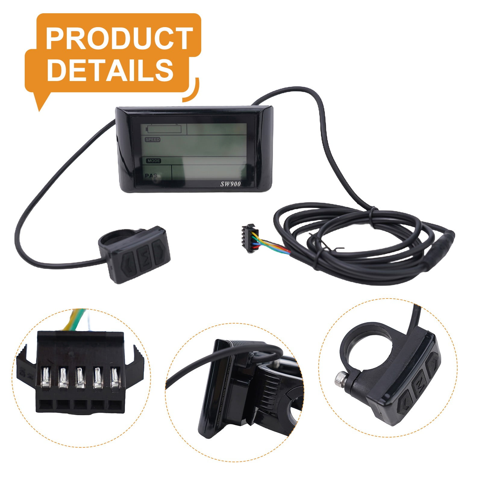 Sportact Cycling,Bicycle Accessories,Electric Bicycle,SW900 LCD Display Meter Control Panel 24-60V E-Bike Electric Bicycle Scooter,Bicycle Accessories for Adult Bikes