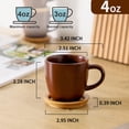 thumbnail image 2 of Set de 6 Tazas de Espresso HASENSE 120 ml Porcelana Marrón, 2 of 7