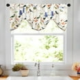 thumbnail image 3 of VOGOL Blue Printed Bird Short Curtain, Tie Up Valances for Cafe Bathroom, 52x18 inches, One Piece, Rod Pocket, 3 of 7