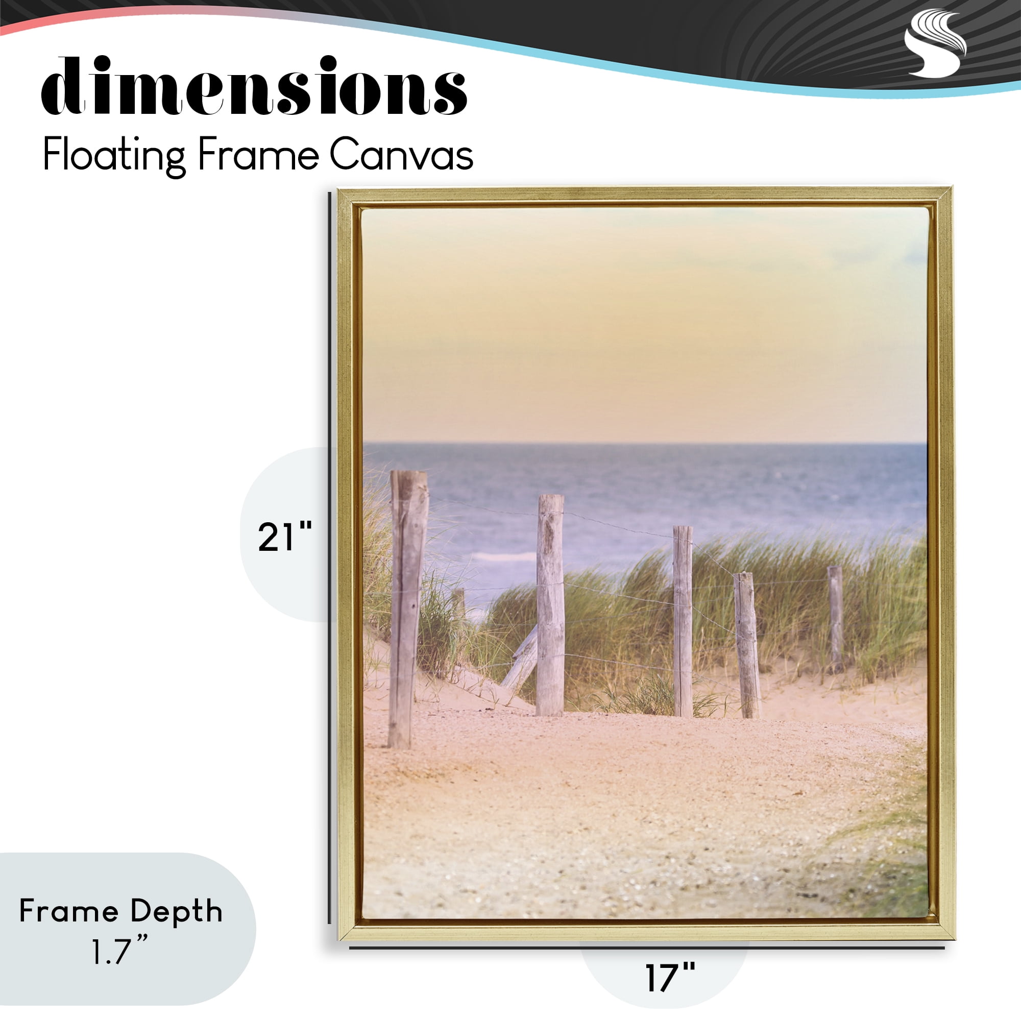 Stupell Industries Carefree Beach Vacation Gold Framed Floater Canvas Wall Art, design by Marcus Prime