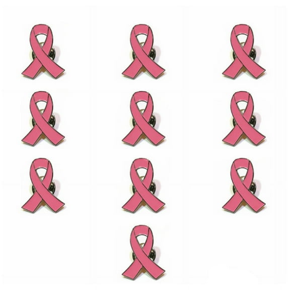 XISAOK 10 Piece Women Ribbon Pins Set Official Breast Cancer Awareness Alloy Brooches