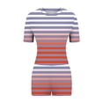 thumbnail image 4 of Viluyesy Round Neck T-Shirt and Shorts 2PC for Women Printed Tops Elastic Waist Short Pants Sets Shirt and Shorts Sets Two PC Pink Size XL, 4 of 5