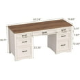 thumbnail image 6 of Vabches Farmhouse Executive Desk with 2 Large File Drawers and 5 Drawers, 60" Executive Desk, Workstation Table for Study, 6 of 8